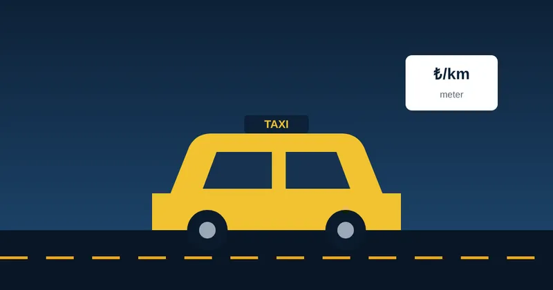 Istanbul taxi with a fare meter