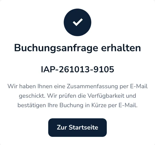 Buchungsanfrage erhalten