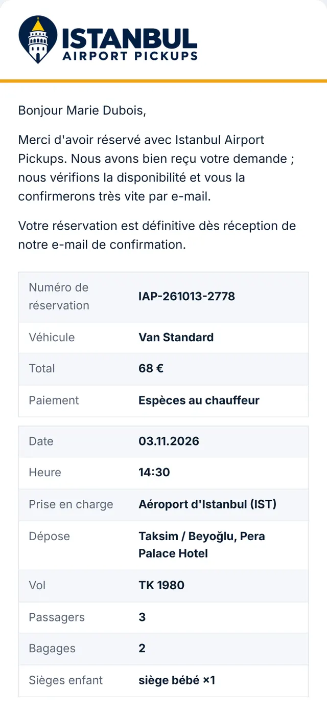 E-mail 1 : nous avons votre demande