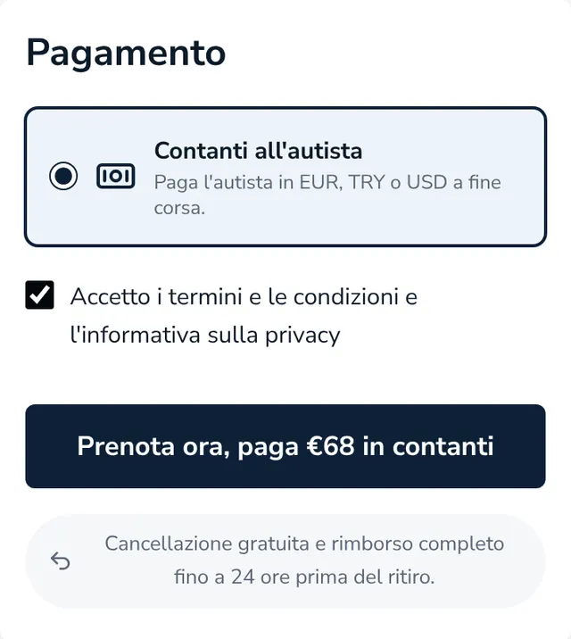 Controlla il riepilogo e invia