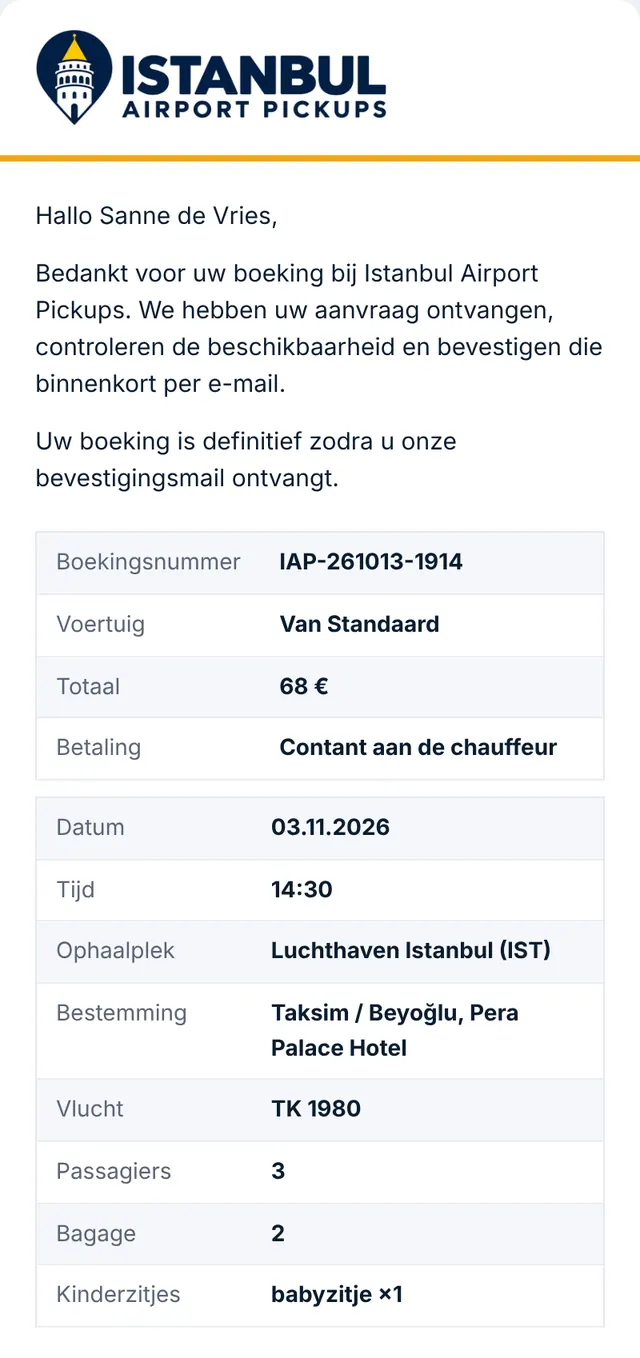 E-mail 1: we hebben uw aanvraag