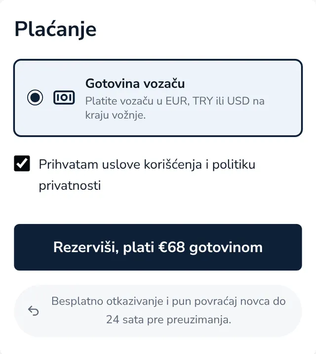 Proverite pregled i pošaljite rezervaciju